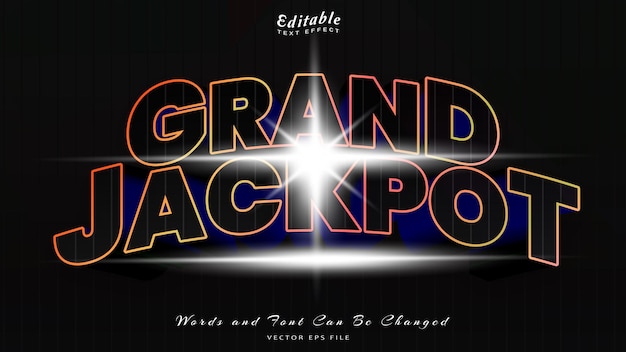 Vector grand jackpot text effect