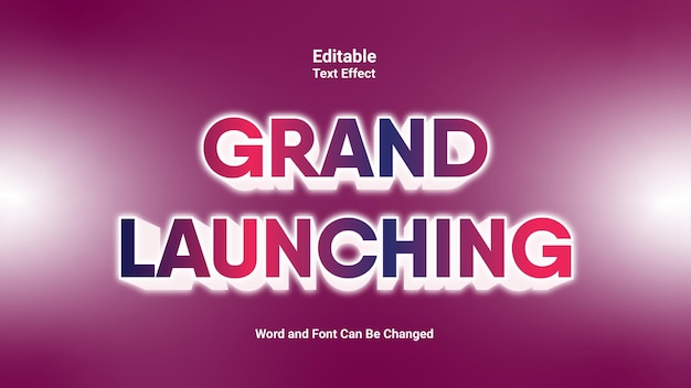 grand launching text effect editable text effect