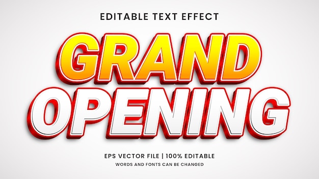 Grand Opening 3d editable text effect