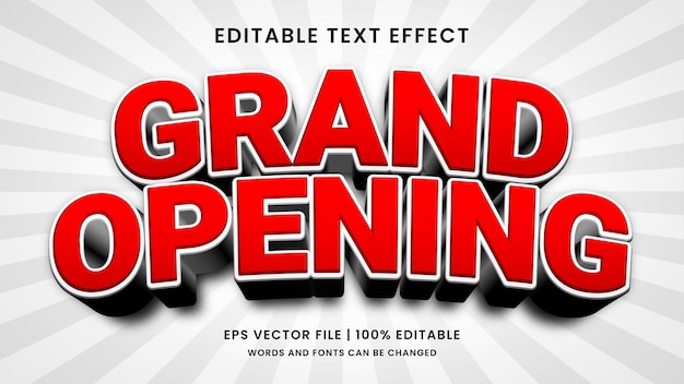 Grand Opening 3d editable text effect