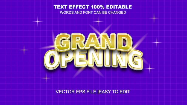 Grand opening 3D text effect editable template