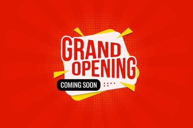 Vector grand opening announcement banner vector illustration