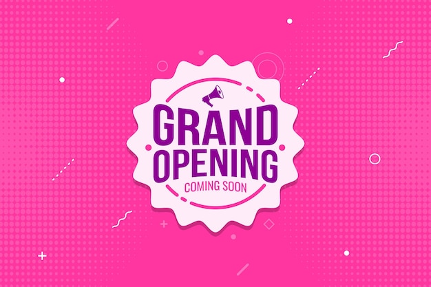 Grand opening announcement banner vector illustration