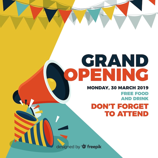 Vector grand opening background flat design