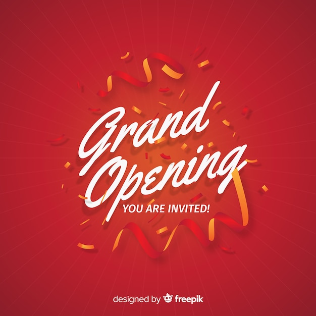 Grand opening background flat design