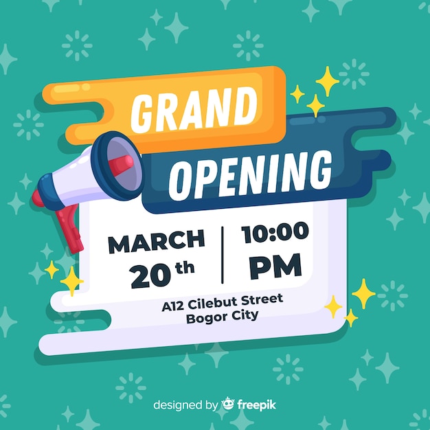 Vector grand opening background flat design