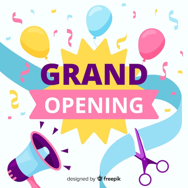 Vector grand opening background flat design