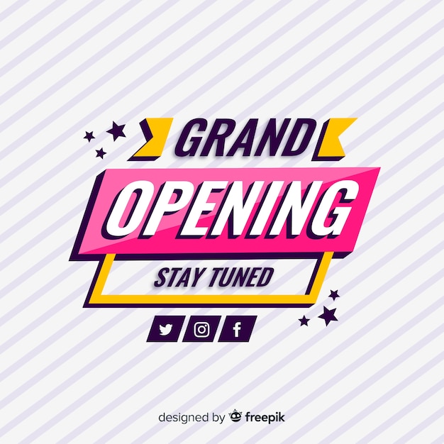 Vector grand opening background in flat style