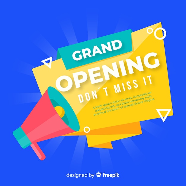 Vector grand opening background template flat design