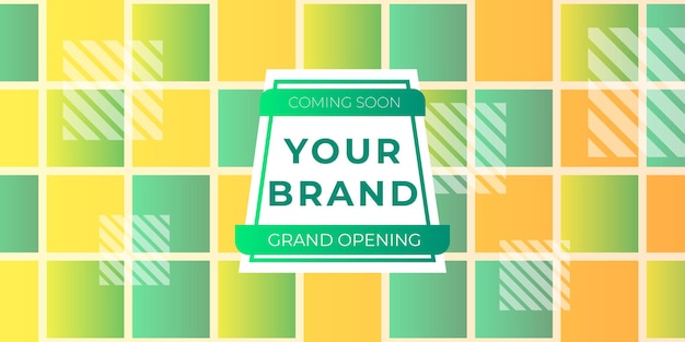 Grand opening banner background with abstract geometric shapes. Vector Illustration End Of The Season Sale Banner Template