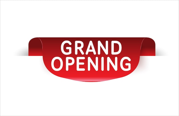 Grand opening banner design over a white background