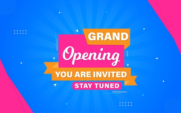 Grand opening banner design with editable text effect