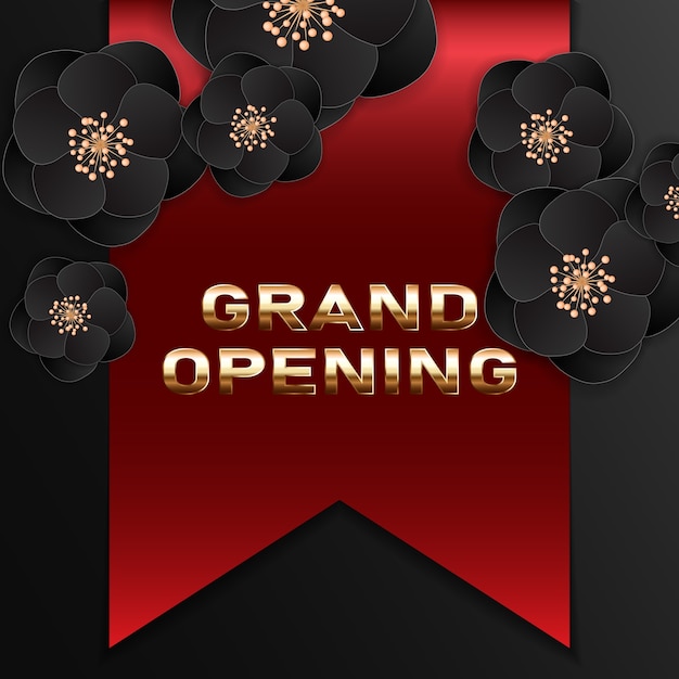 Vector grand opening banner. template festive design element for opening ceremony