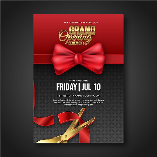 Grand opening ceremony invitation or flyer design