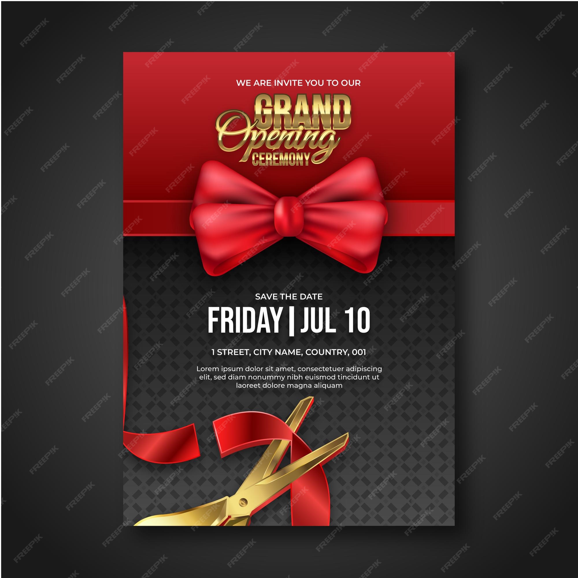 Elegant Black & Gold Grand Opening invitation Flyer