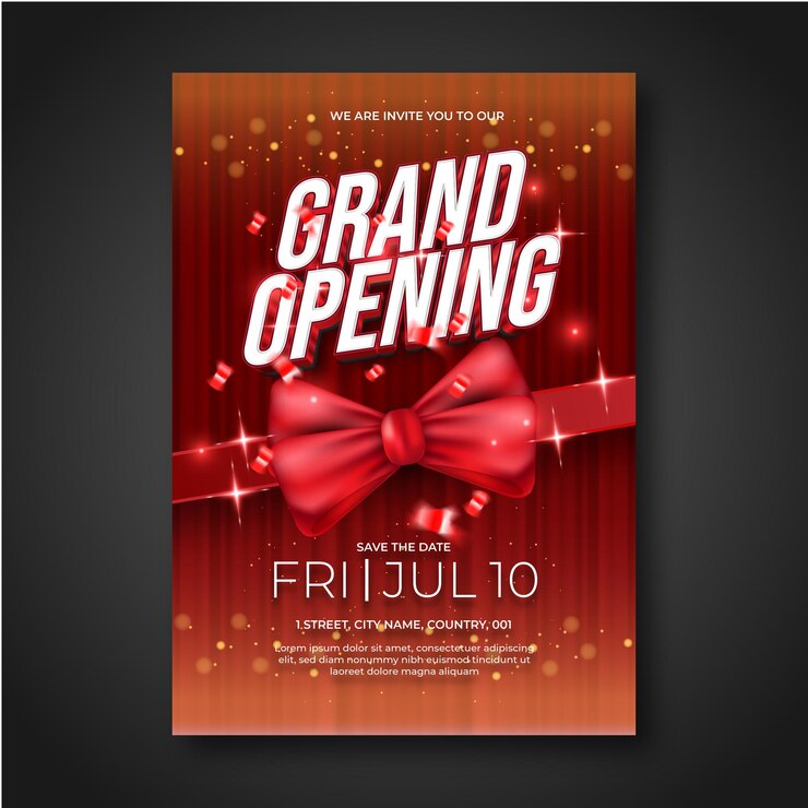 Grand opening ceremony invitation or flyer design