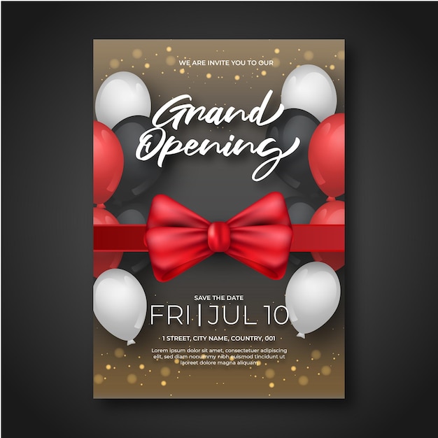 Grand opening ceremony invitation or flyer design