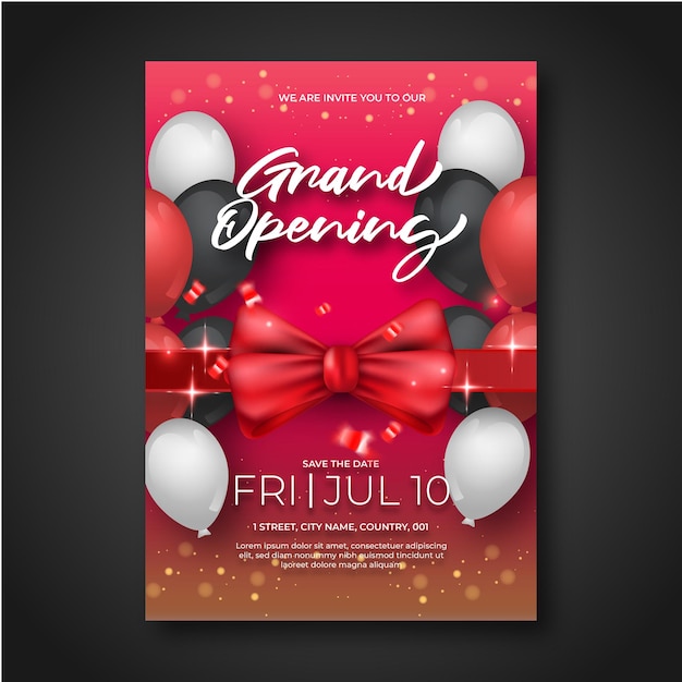 Vector grand opening ceremony invitation or flyer design