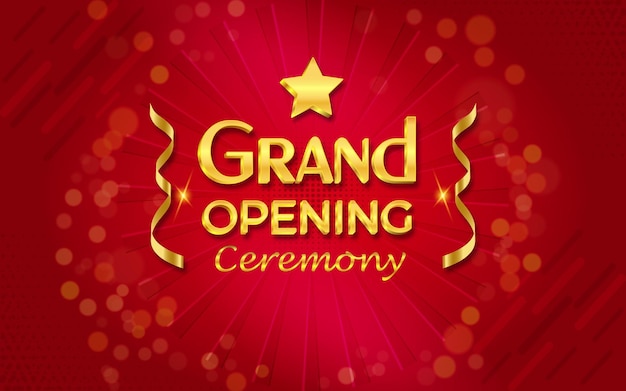 Grand opening Ceremony sale poster sale banner design template with 3d editable text effect