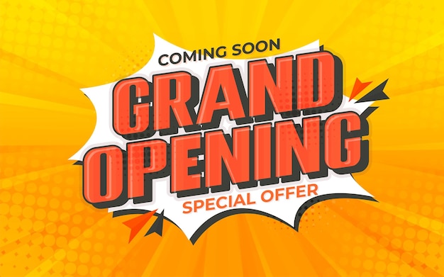 Vector grand opening coming soon sale banner design sale promotion template with 3d text effect sale poster