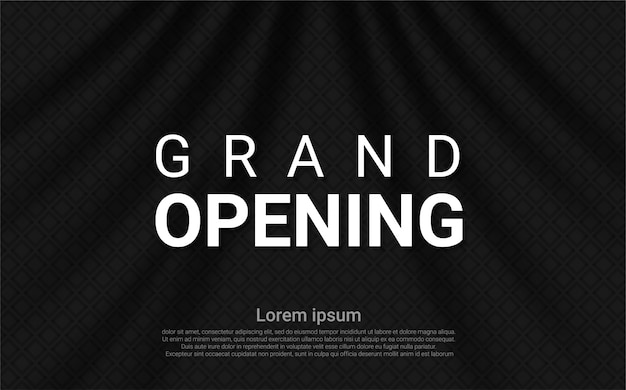 Vector grand opening on curtain background.