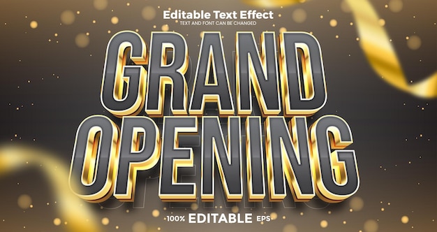 Vector grand opening editable text effect in luxury trend style