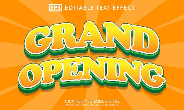 Grand opening editable text effect