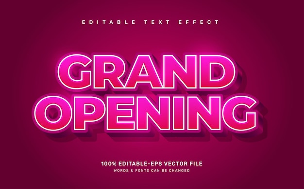 Grand Opening editable text effect