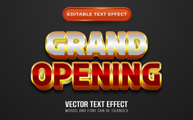 Vector grand opening editable text effect