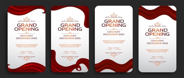 Grand opening elegant luxury banner social media story template white background