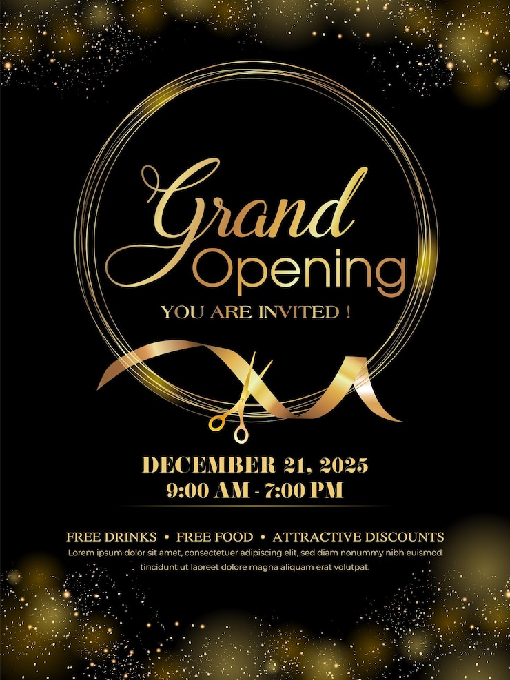 Vector a grand opening flyer design