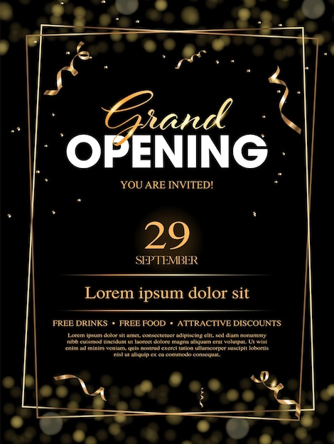 Vector a grand opening flyer design