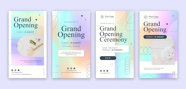 Grand opening instagram stories design