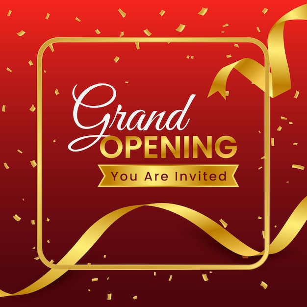 Vector grand opening invitation banner design vector illustration