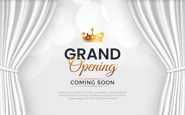 Vector grand opening luxury invitation banner design template with 3d editable text effect