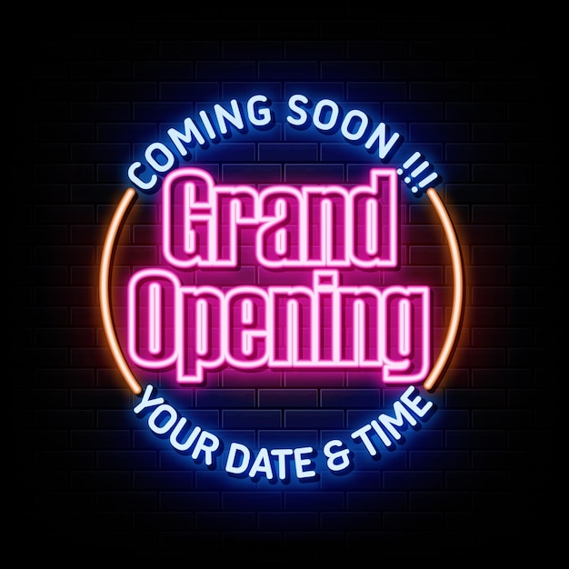 Grand opening neon sign neon symbol