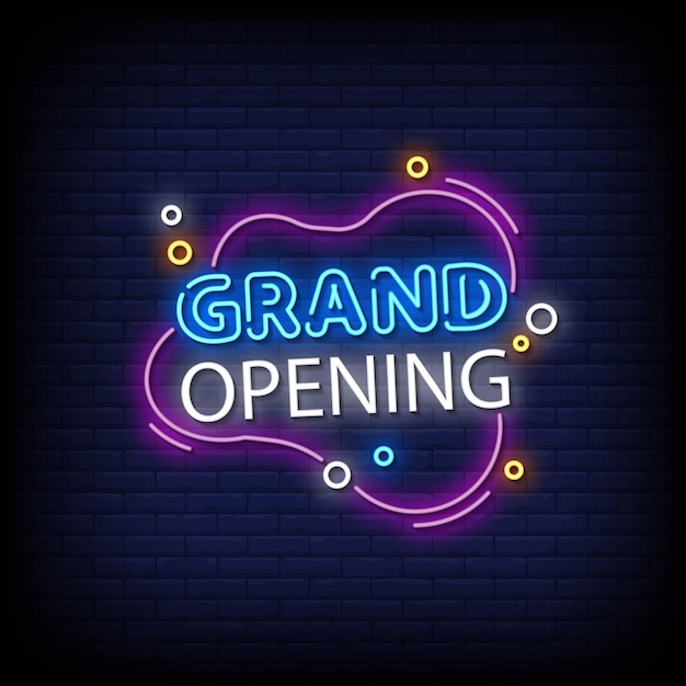Grand opening neon signs style text