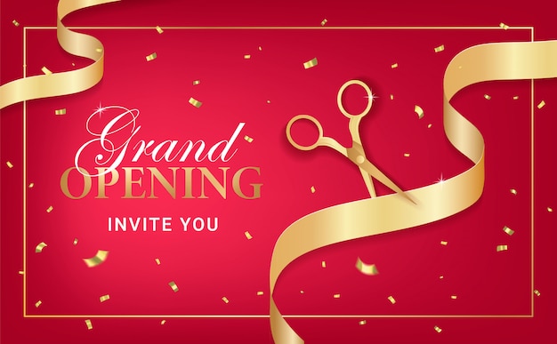 Vector grand opening party invitation card