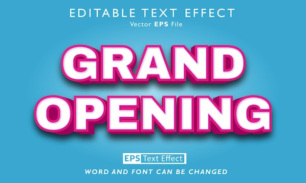 Grand opening pink text effect