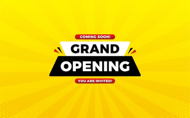 Grand opening sale poster sale banner design template with 3d editable text effect