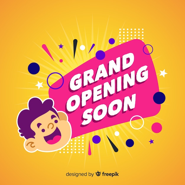 Grand opening soon in flat design