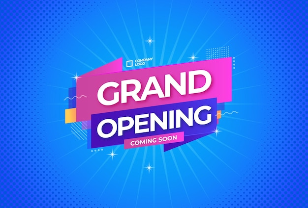 Vector grand opening soon promo background