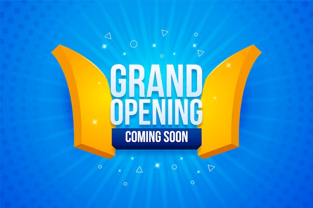 Vector grand opening soon promo