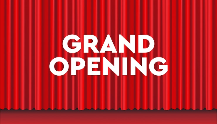 Vector grand opening soon realistic design background