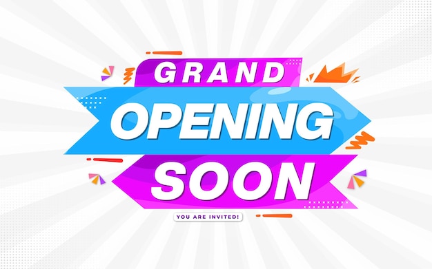 Grand opening soon sale poster sale banner design template with 3d editable text effect