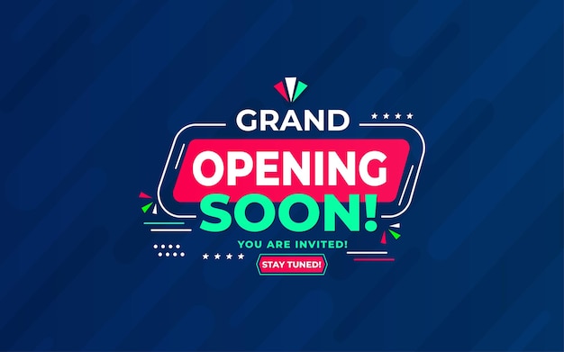 Grand opening soon sale poster sale banner design template with 3d editable text effect