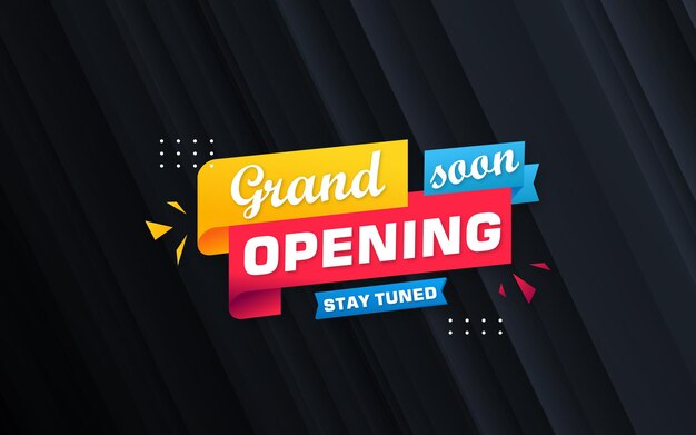 Vector grand opening soon sale poster sale banner design template with 3d editable text effect