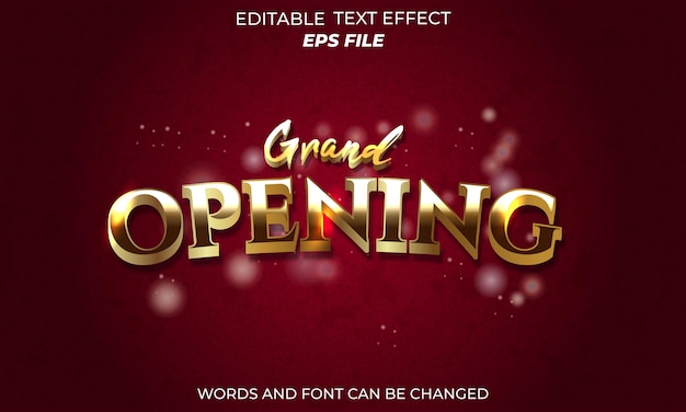 grand opening text effect font editable typography 3d text