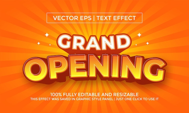 Grand Opening Text Effect of Vector Text Effect en bewerkbare tekststijl