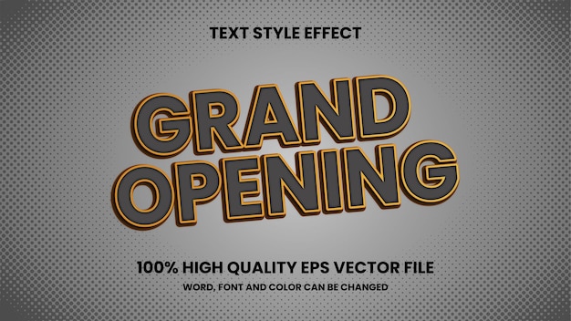 Vector grand opening text effect premium